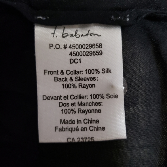 T. Babaton Black Blouse - Picture 6 of 6